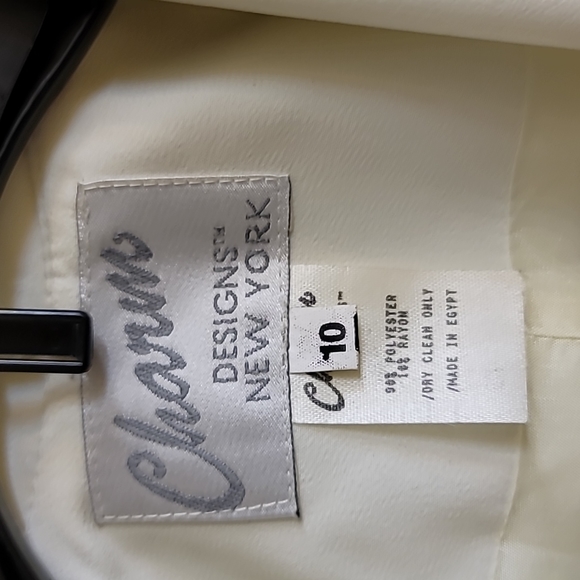 Charm Designs New York beaded dress jacket size 10 Cream - Picture 4 of 7